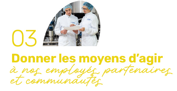Illustration du troisième pilier de notre stratégie RSE : Donner les moyens d'agir à nos employés, partenaires et communautés