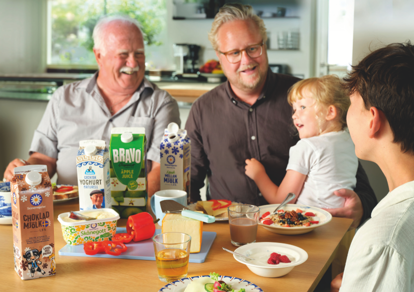 Photo of a family having breakfast